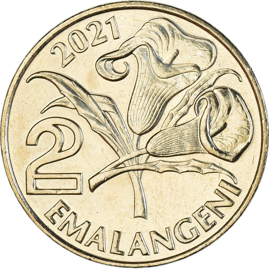 Kingdom of Eswatini | 2 Emalangeni Coin | King Mswati III | Lilies | Km:74 | 2021