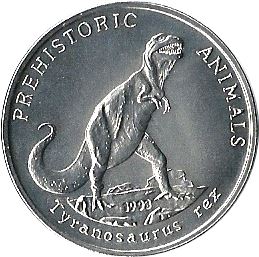 Laos | 10 Kip Coin | Tyrannosaurus Rex | KM:50 | 1993