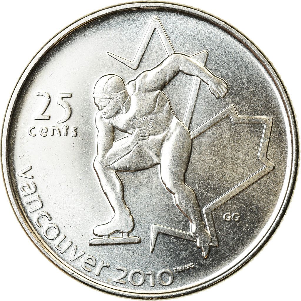 Canada | 25 Cents Coin | Nickel plated steel | Speed Skating | KM:842 | 2009