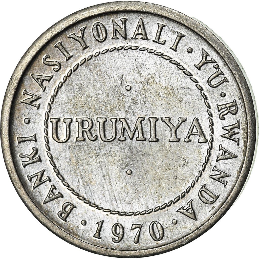 Rwanda | 1/2 Franc Coin | Stylized Plants | Km:9 | 1970