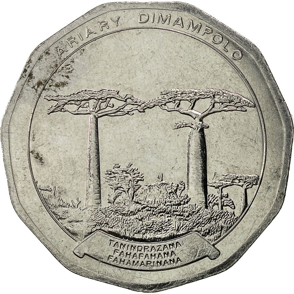 Madagascar | 50 Ariary Coin | Star | Baobab | Km:25.1 | 1996