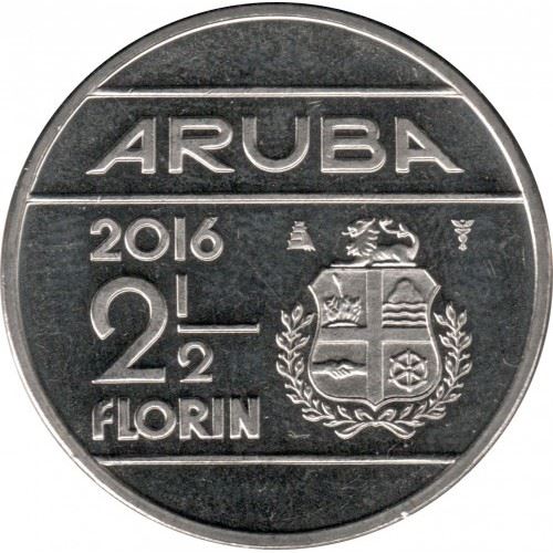 Aruba 2.5 Florin Coin | King Willem Alexander | KM57 | 2014 - 2016