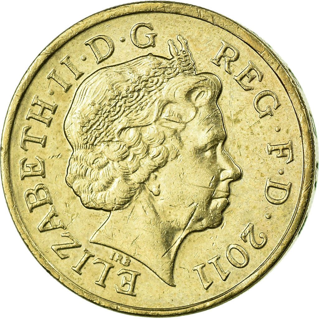 Storbritannia Mynt 1 Pund | Elizabeth II 4. portrett | Kongelig Skjold | 2008 - 2015