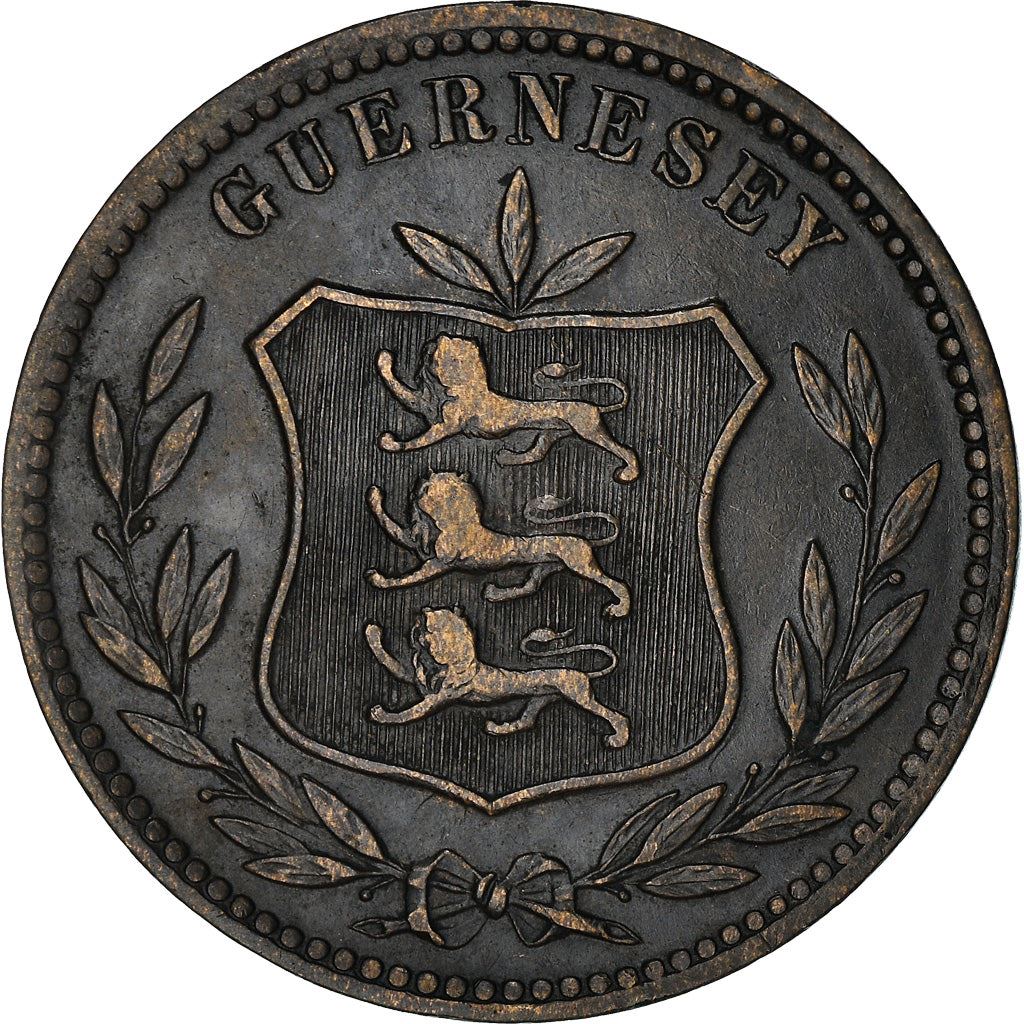 Guernsey 8 Doubles Coin | KM7 | 1864 - 1911