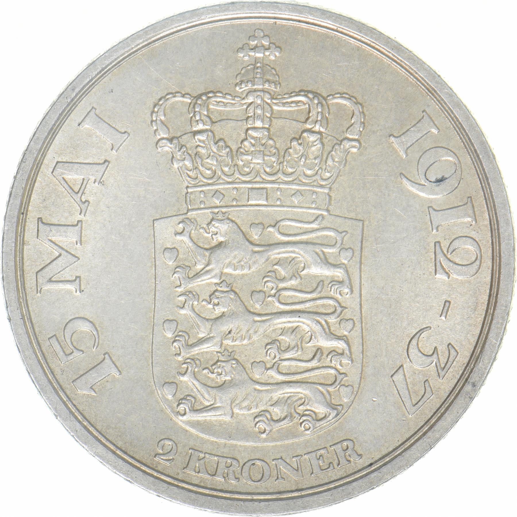 Denmark | 2 Kroner Coin | Christian X | KM:830 | 1937