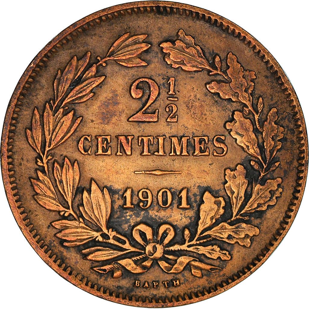 Luxembourg Coin Luxembourger 2.5 Centimes Coin | Willem III | Adolphe | Guillaume IV | KM21 | 1854 - 1908