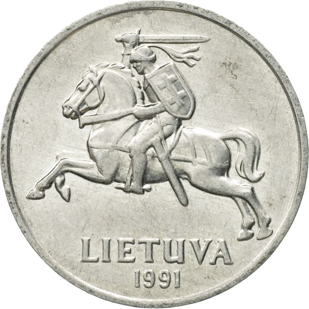 Lithuania | 2 Centai Coin | Aluminium | Horse or equine | KM:86 | 1991