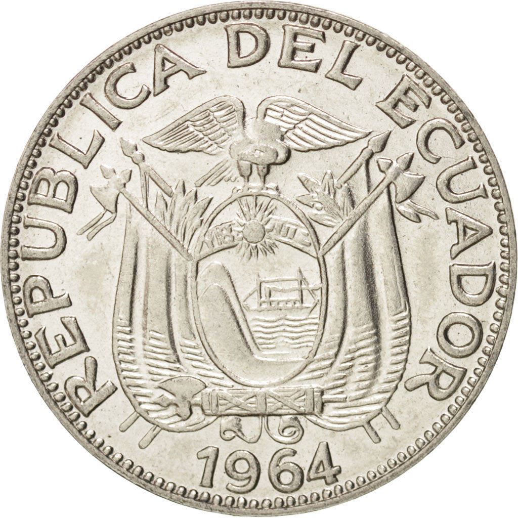 Ecuador | 10 Centavos | Nickel clad steel | Coat of Arms | KM:76c | 1964-1972
