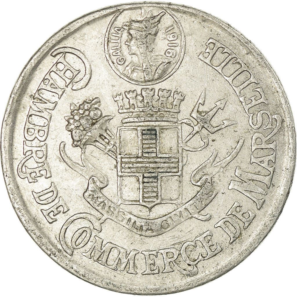 France Marseille | 10 Centimes Coin | Coat of Arms | Aluminium | Élie mon:10.2 | 1916