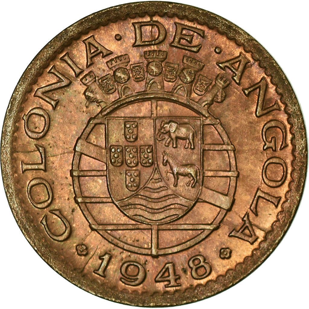 Angola | 20 Centavos Coin | Horse | Elephant | Shield | Km:71 | 1948 - 1949