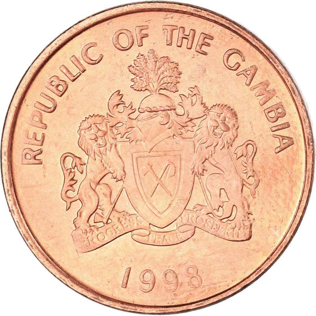 The Gambia | 5 Bututs Coin | Sailboat | Km:55 | 1998