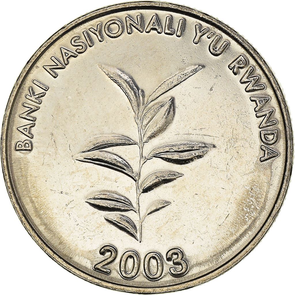 Rwanda | 20 Amafaranga Coin | Tea Plants | Km:25 | 2003