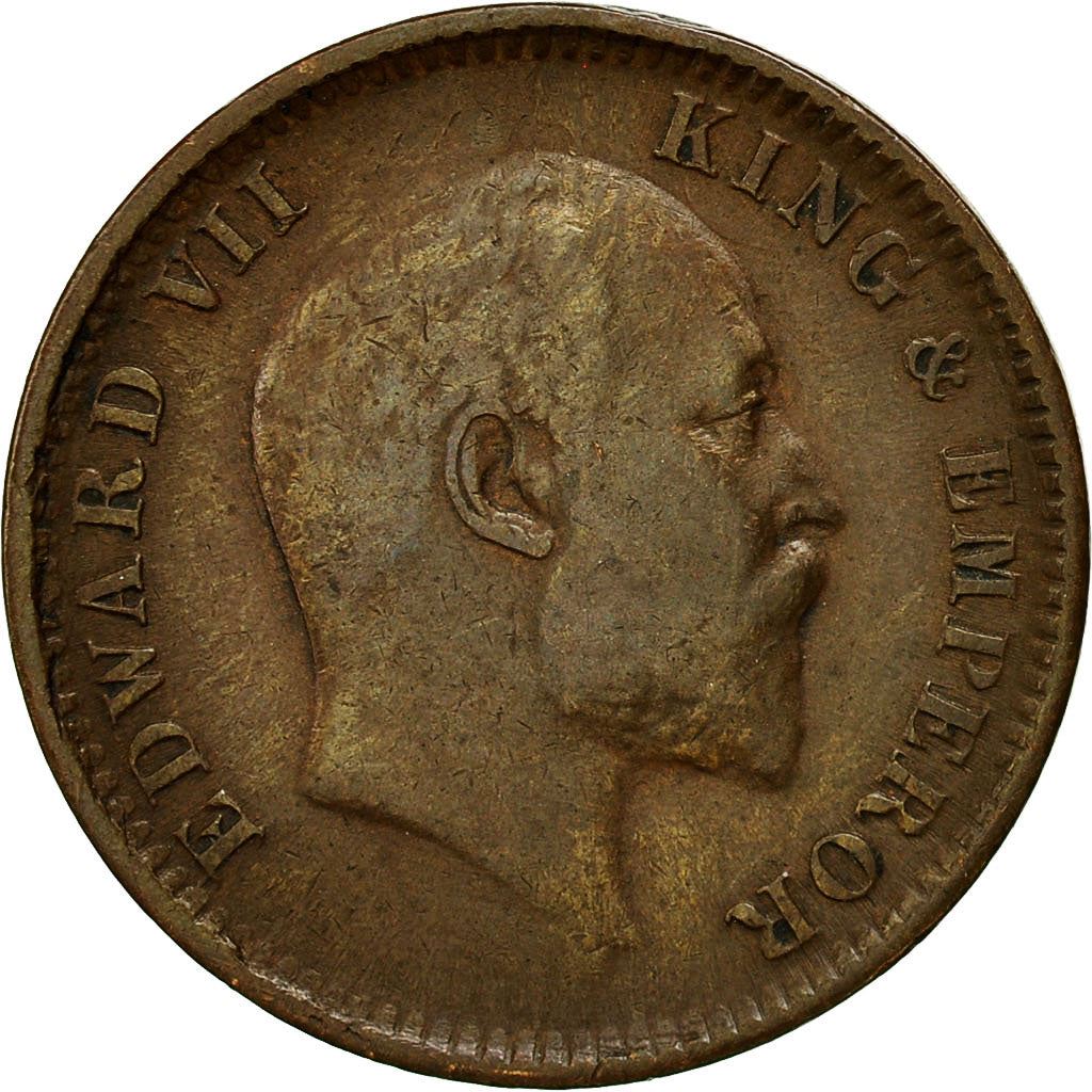 India - British | 1/4 Anna Coin | King Edward VII | Km:502 | 1906 - 1910