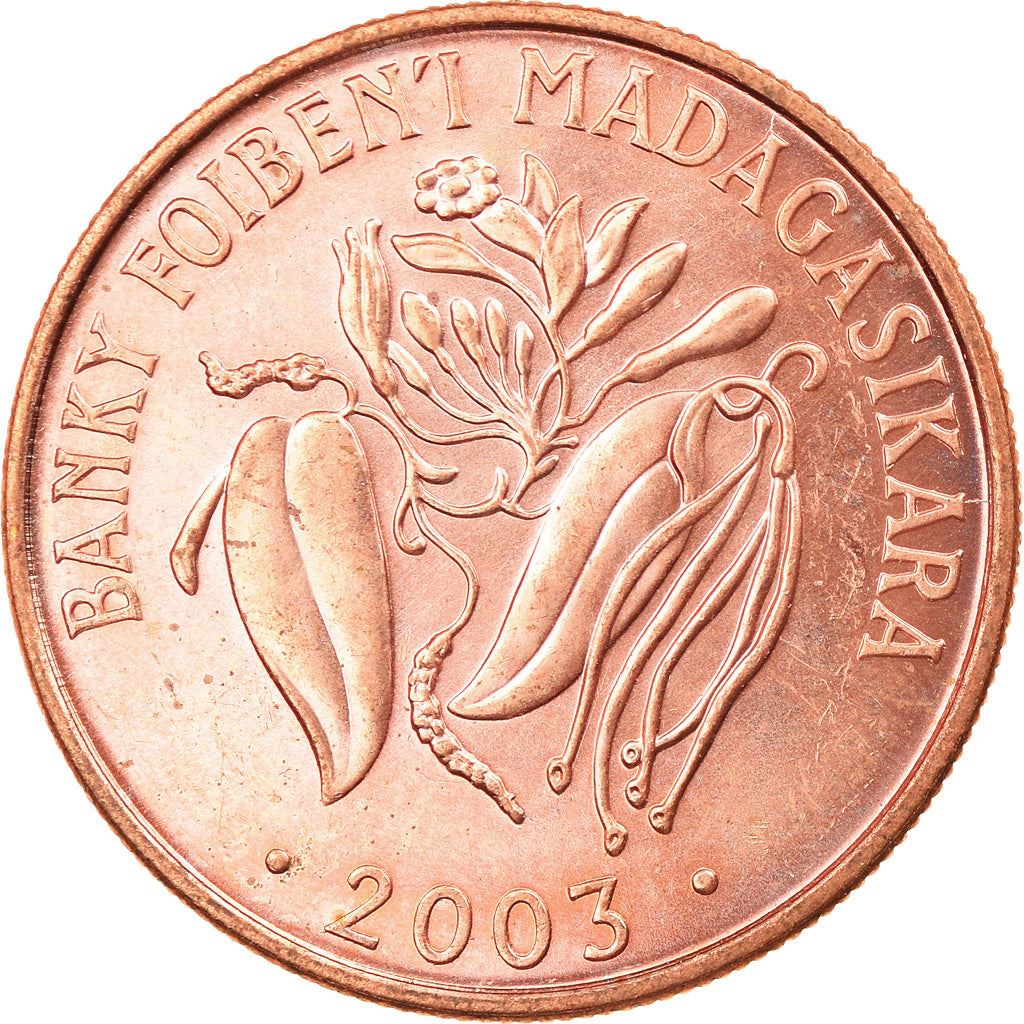 Madagaskaras | 2 Ariary moneta | Vanilė | Zebuas | Km:30 | 2003