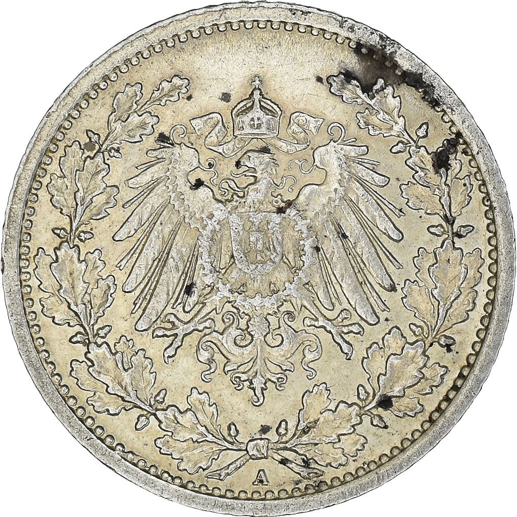 German Empire 1/2 Mark Coin | Deutsches Reich | Wilhelm II | Type 2 | KM17 | 1905 - 1919