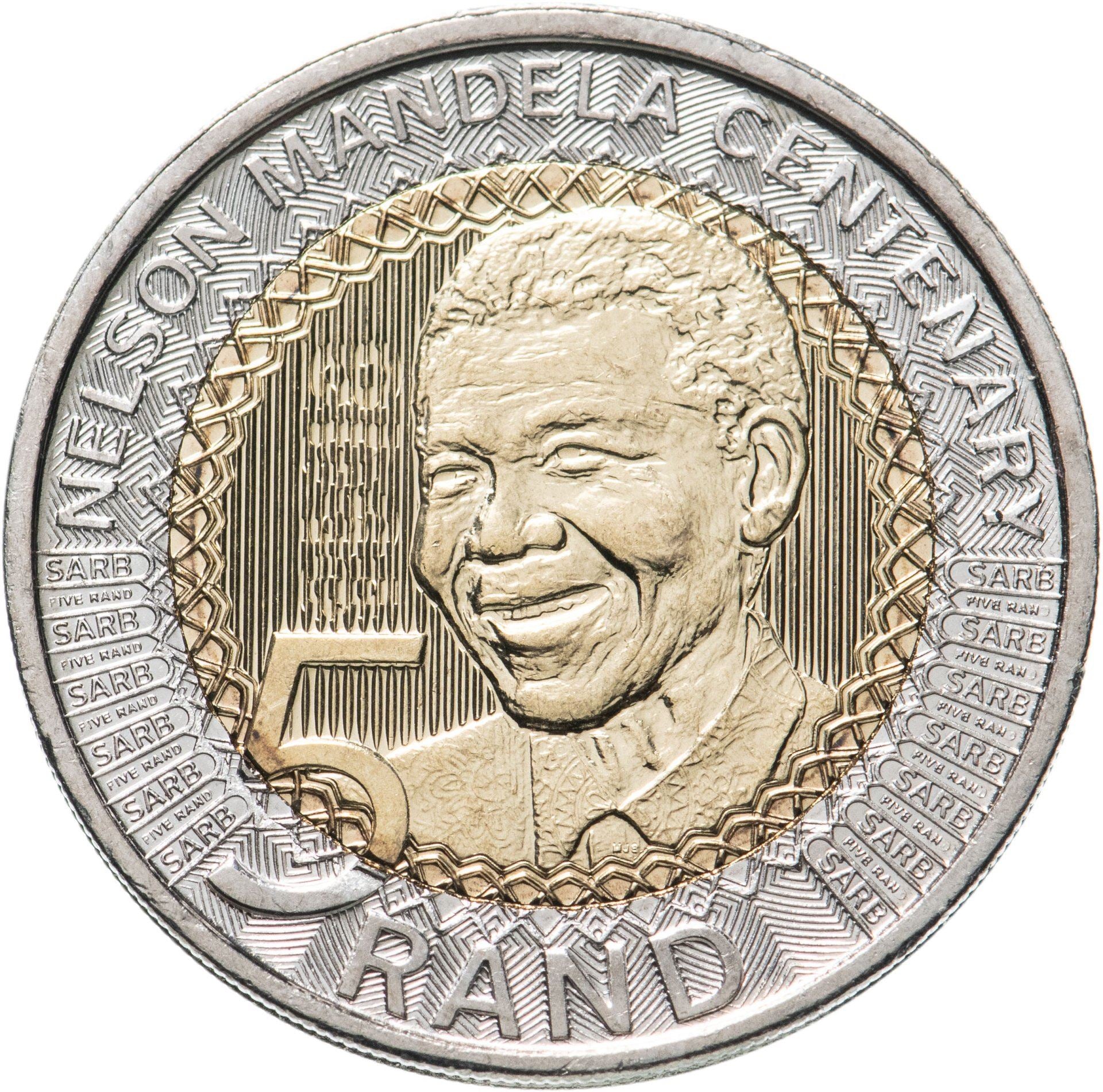 South Africa | 5 Rand Coin | Nelson Mandela | Km:680 | 2018