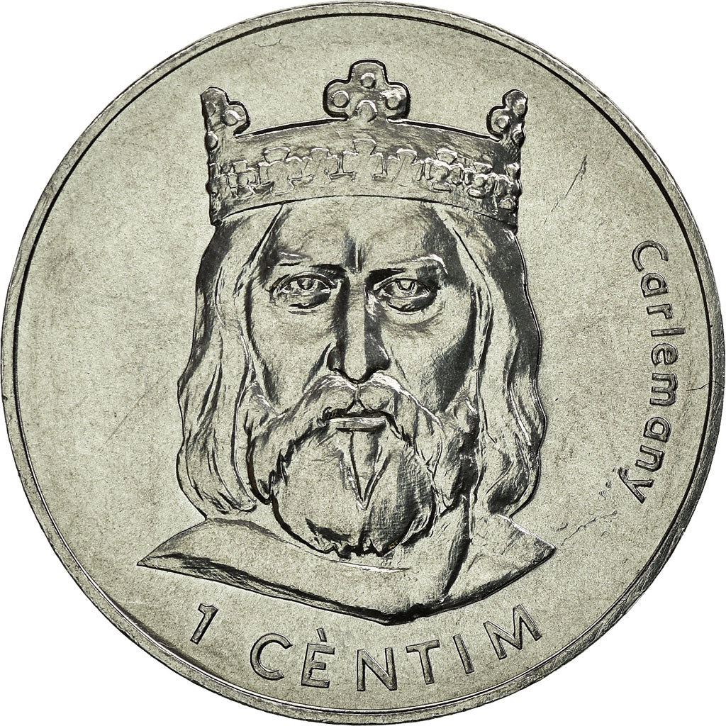 Andorra | 1 Centim Coin | Charlemagne | Km:176 | 2002