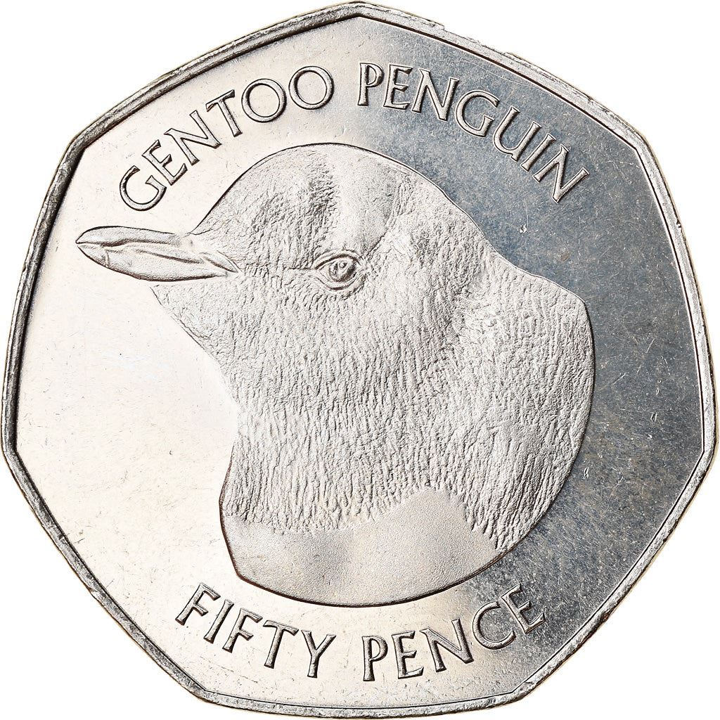 Falkland Islands | 50 Pence Coin | Gentoo Penguin | Km:194.1 | 2018 - 2021
