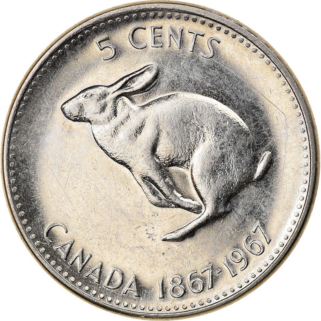 Canada | 5 Cents Coin | Nickel | Rabbit | KM:66 | 1967