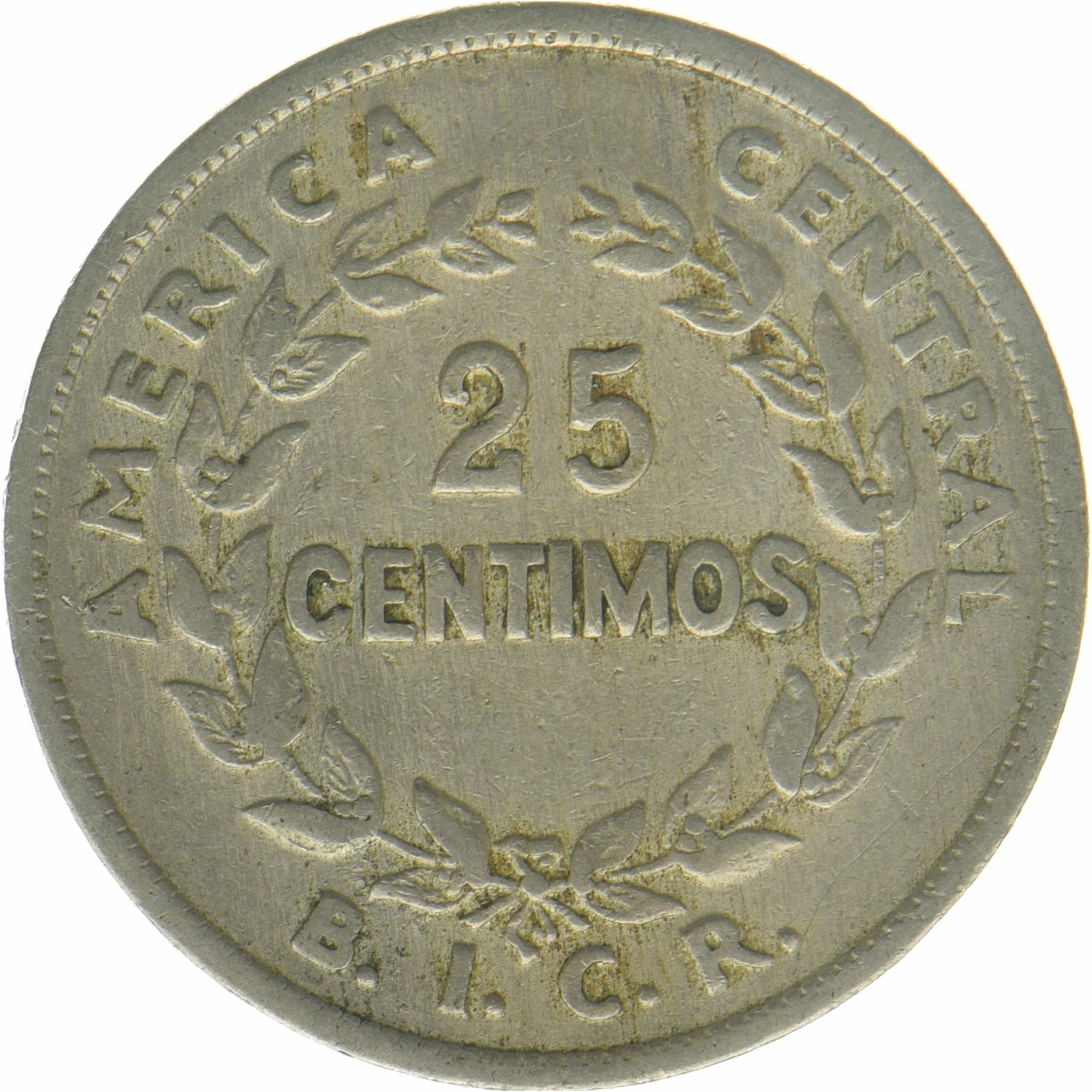 Costa Rica | 25 Centimos Coin | Coat of arms | KM:171 | 1935