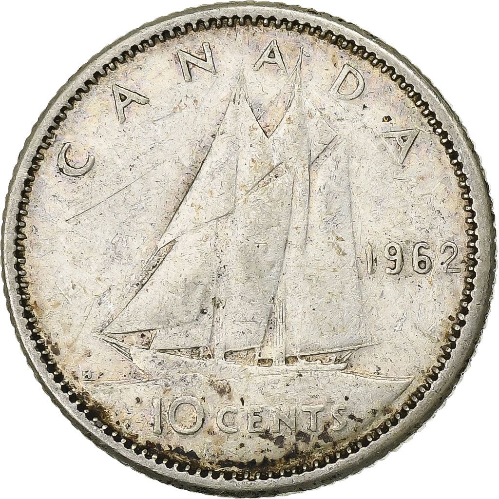 Canada | 10 Cents Coin | Silver | 1st portrait | KM:51 | 1953-1964
