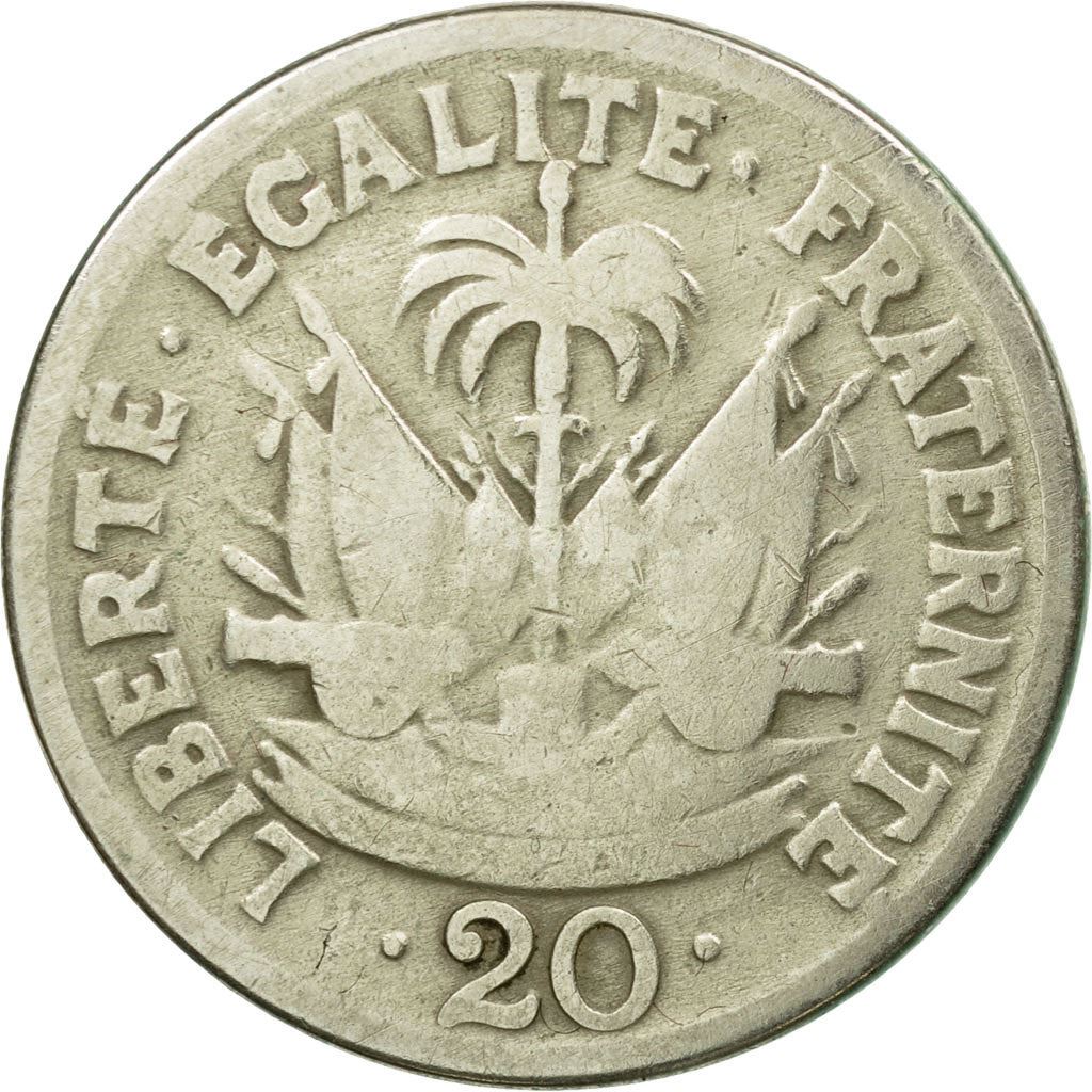 Haiti | 20 Centimes Coin | President Magloire | Cannon | Km:61 | 1956