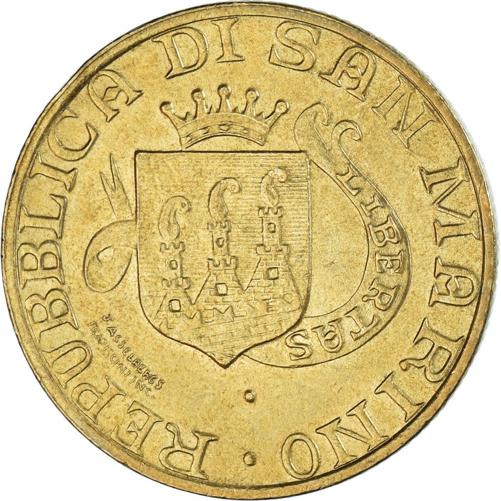 San Marino | 200 Lire Coin | the three hills | Km:238 | 1989