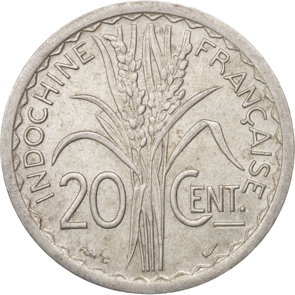 French Indochina | 20 Cents Coin | Rice plant | Km:29 | 1945
