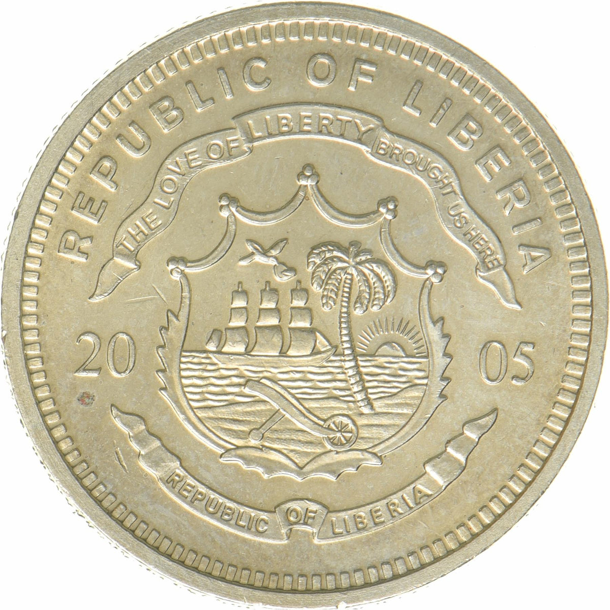 Liberia | 1 Dollar Coin | Benedict XVI | KM:1036 | 2005