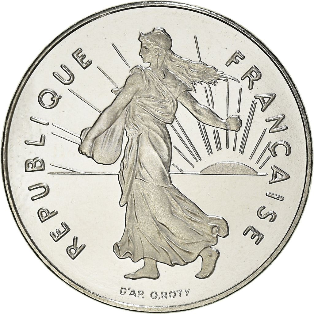French 1 Franc Coin | Signature D'AP. O.ROTY | proof | KM925.2 | France | 1991 - 2001