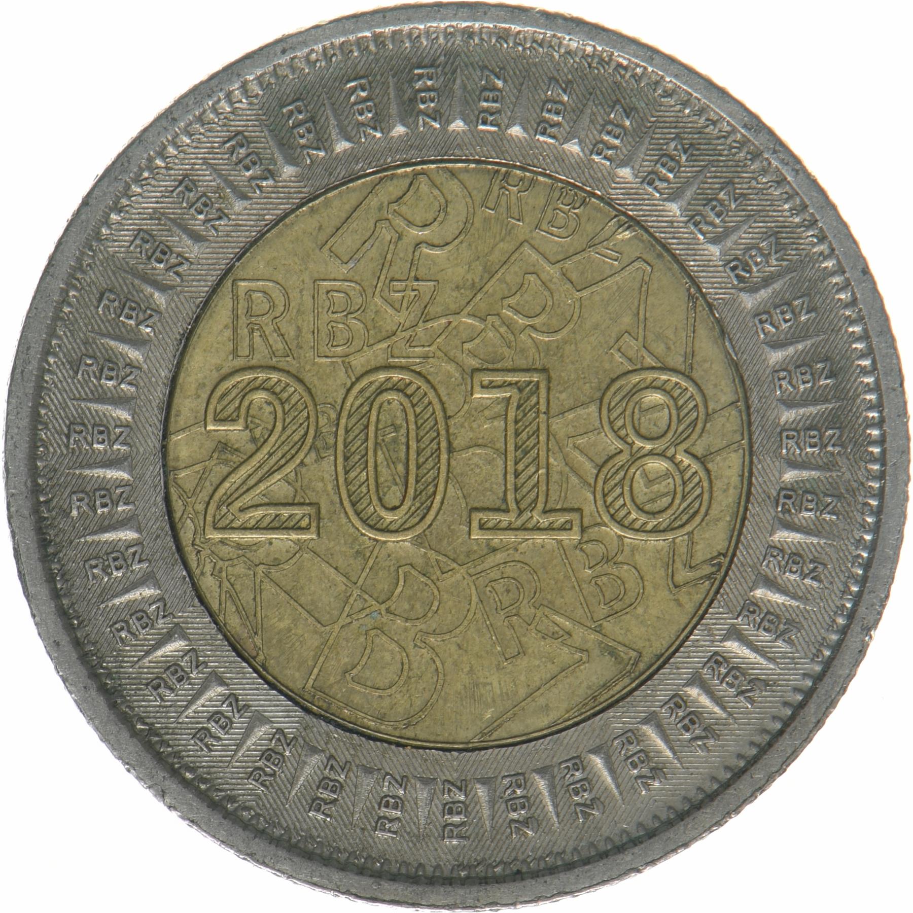 Zimbabwe | 2 Dollars Coin | Bond Coin | Km:22 | 2018