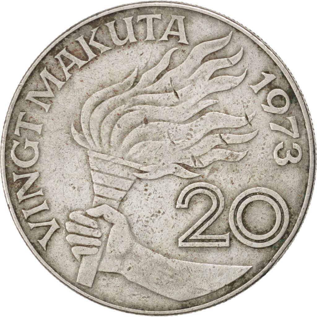 Zaire | 20 Makuta Coin | Mobutu Sese Seko | Km:8 | 1973 - 1976