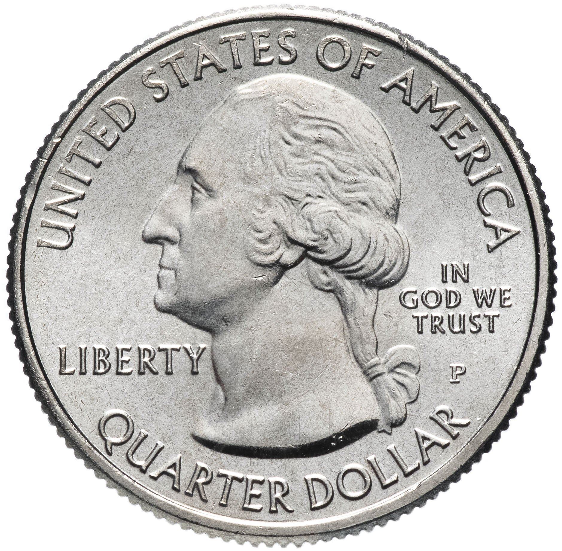 United States | ¼ Dollar | Copper-nickel clad copper | San Antonio Missions National Historical Park, Texas | KM:703 | 2019