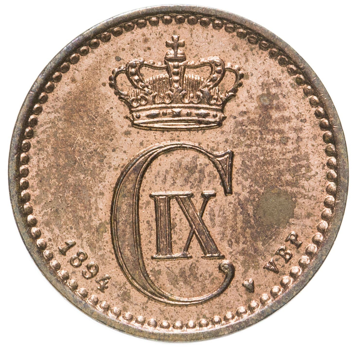 Denmark | 1 Ore Coin | Monogram | Km:792.1 | 1874 - 1904