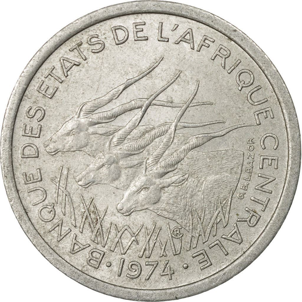 Central African States | 1 Franc Cfa Coin | Antelope | Crops | Km:8 | 1974 - 2003