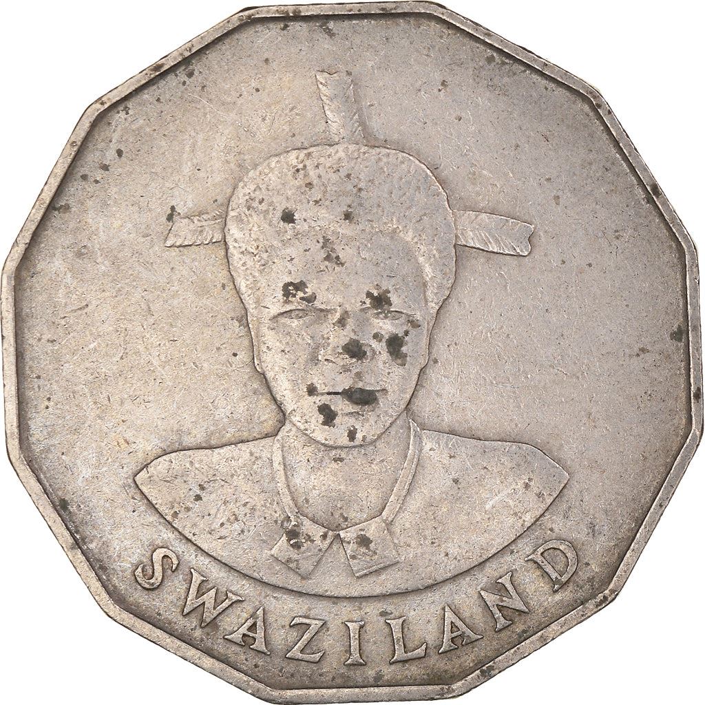 Kingdom of Swaziland | 50 Cents Coin | King Mswati III | Lion | Elephant | Km:43 | 1986 - 1993