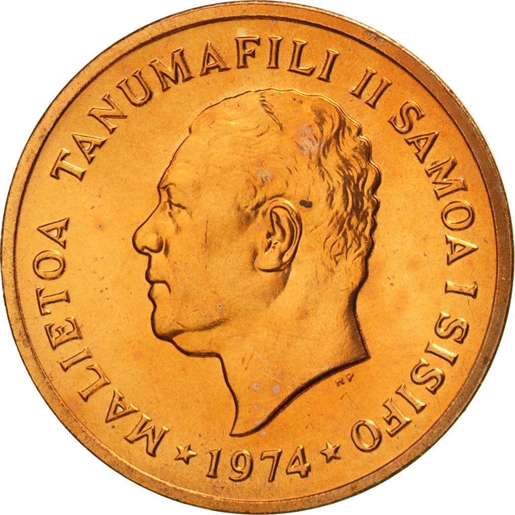 Samoa | 1 Sene Coin | Malietoa Tanumafili II | Coconut | Km:12 | 1974 - 1996