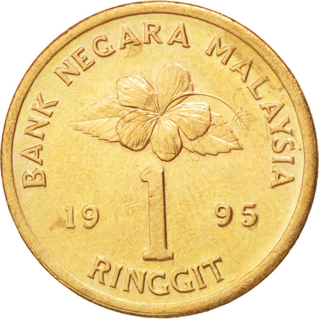 Malaysia 1 Ringgit - Agong X Type 2 denomination Coin KM64 1993 - 1998 Tin-brass