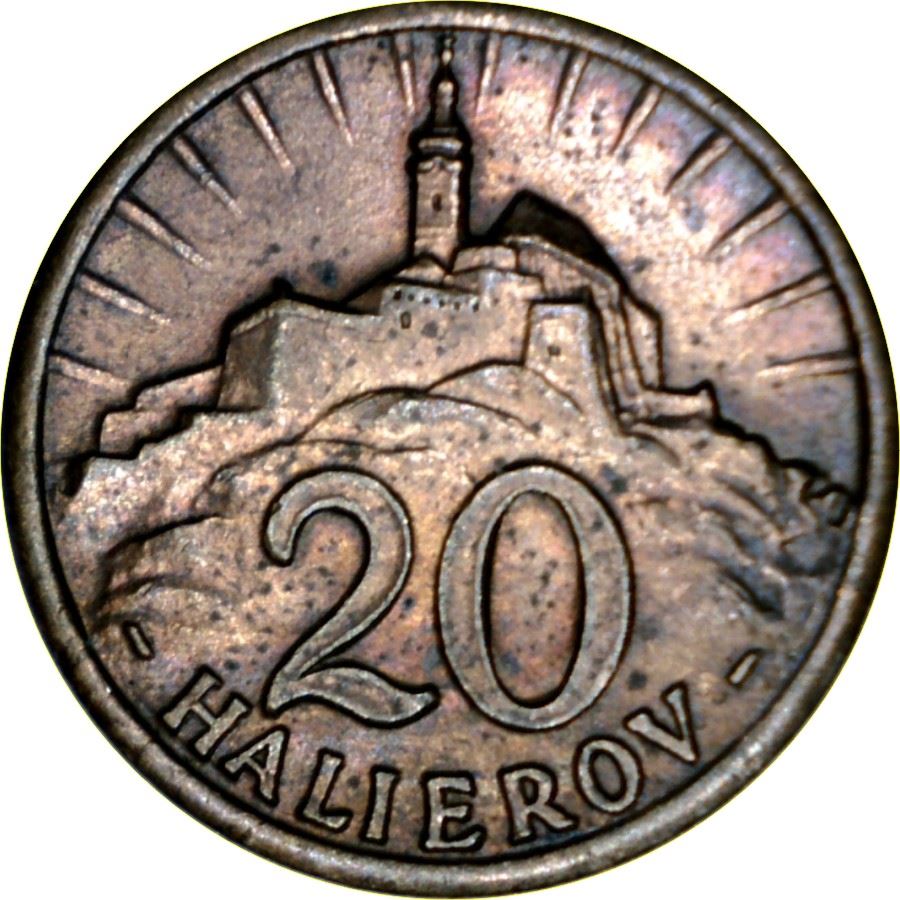 Slovakia | 20 Halierov Coin | Nitra Castle | KM4 | 1940 - 1942