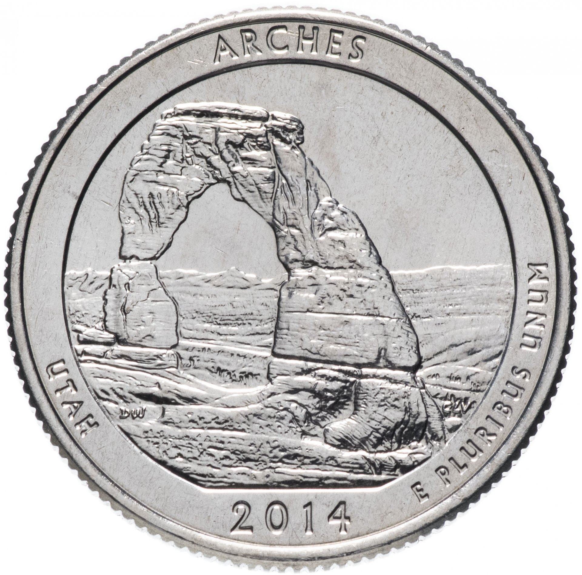 United States | 1/4 Dollar Coin | Arches National Park | Km:568 | 2014