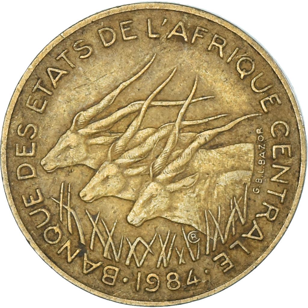 Central African States | 5 Francs Cfa Coin | Antelope | Crops | Km:7 | 1973 - 2003