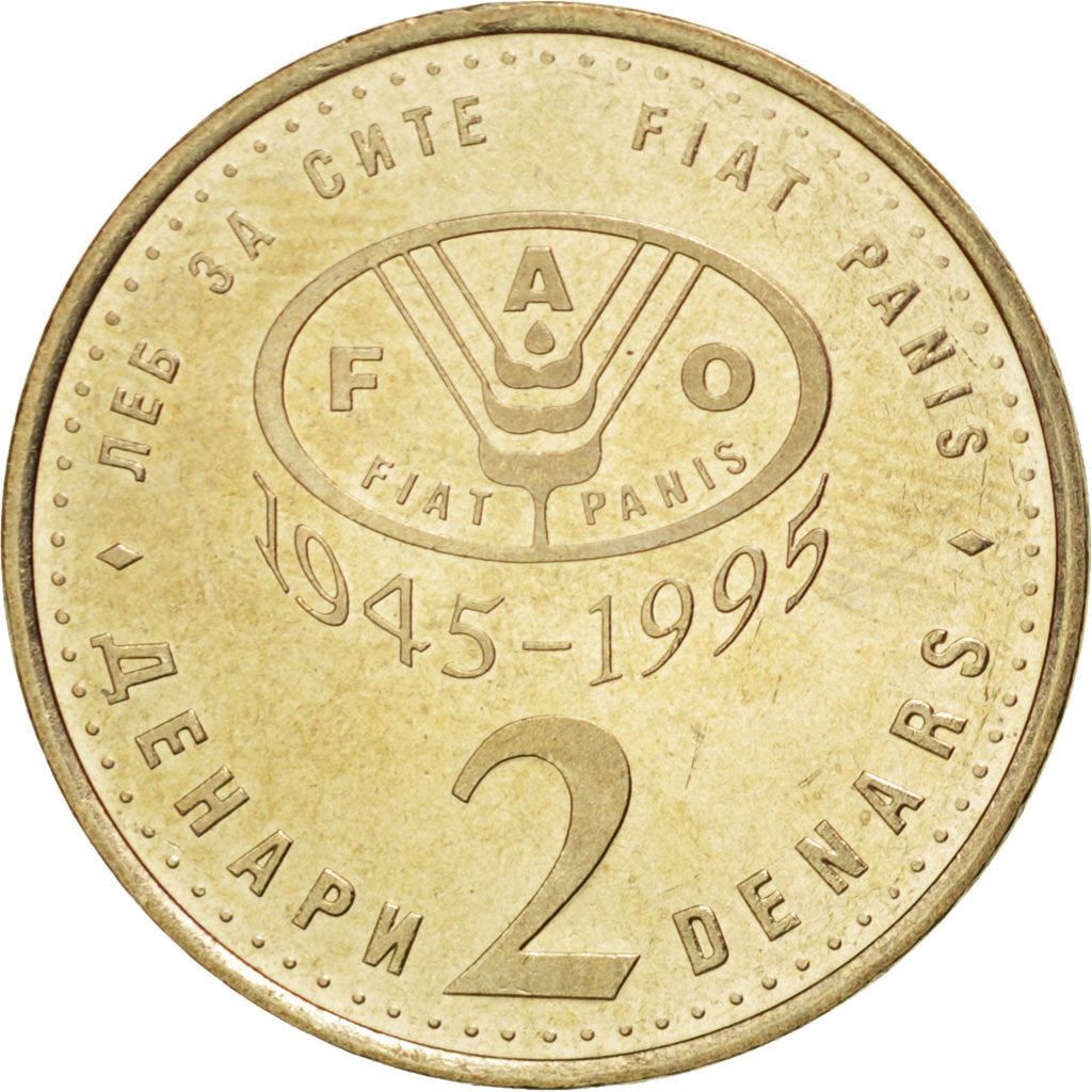North Macedonia 2 Denari Coin | FAO | KM6 | 1995