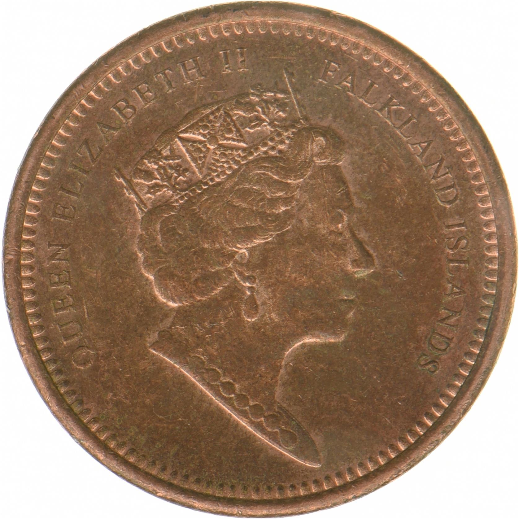 Falkland Islands | 1 Penny Coin | Gentoo Penguins | KM:199 | 2019