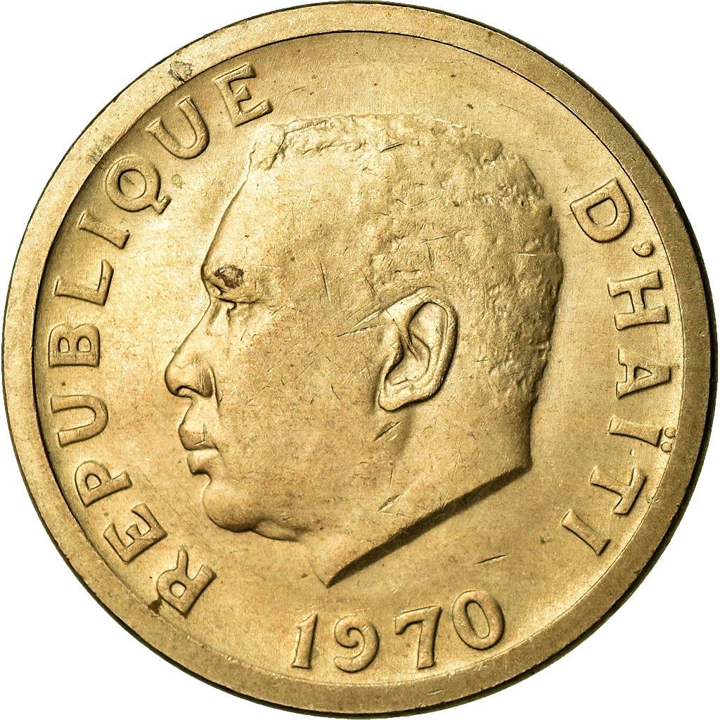 Haiti | 20 Centimes Coin | Francois Duvalier | Cannon | KM:77 | 1970