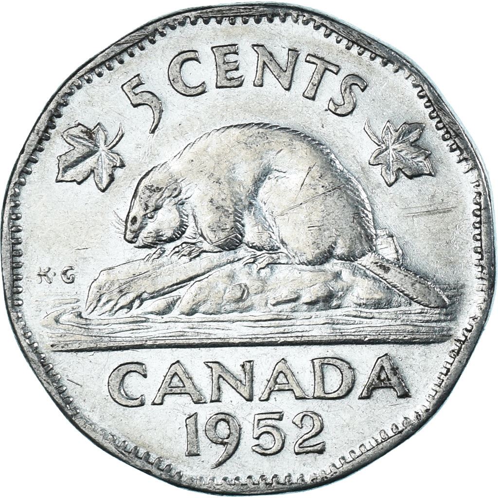 Canada | 5 Cents Coin | Chromium plated steel | steel | KM:42a | 1951-1952
