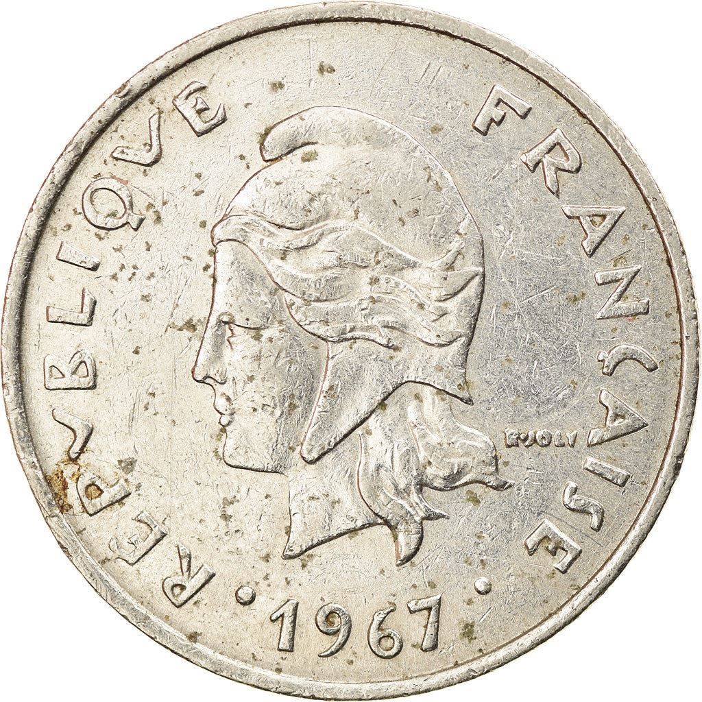 New Hebrides | 20 Francs Coin | Marianne | Native Mask | Snails | Km:3.1 | 1967 - 1970