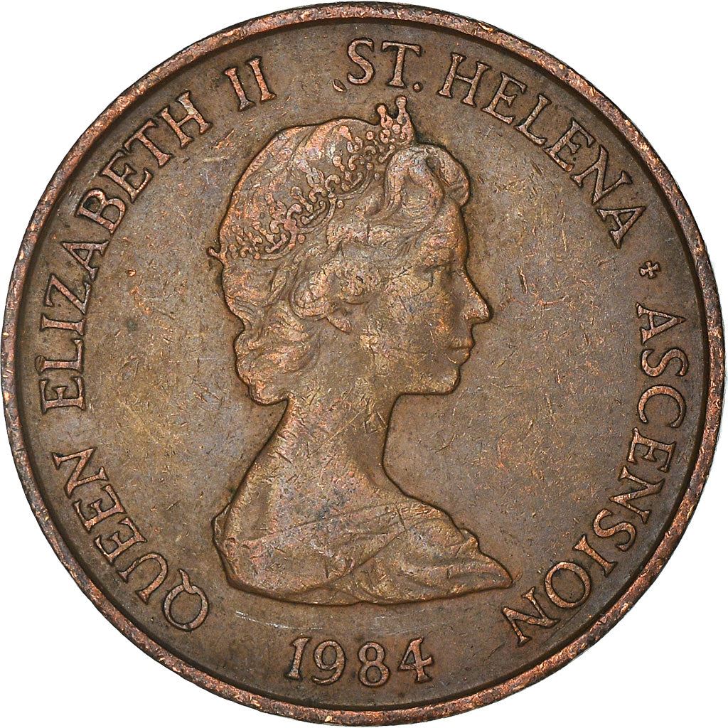 Saint Helena och Ascension | 2 Pence Mynt | Elizabeth II | Åsna | Ved | Km:2 | 1984