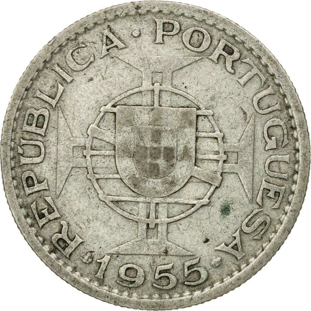 Angola | 10 Escudos Coin | Horse | Elephant | Shield | Km:73 | 1952 - 1955