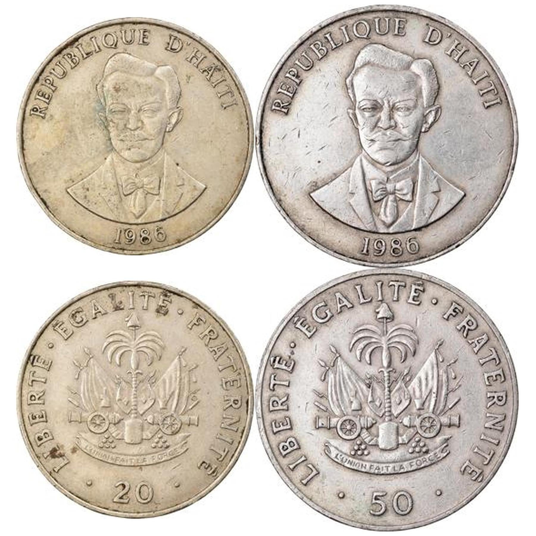 Haiti | 2 Coin Set | 20 50 Centimes | 1986 - 1991