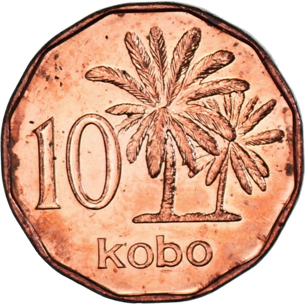 Nigeria | 10 Kobo Coin | Oil palms | Km:12 | 1991